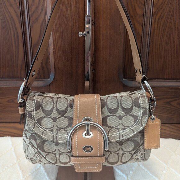 Coach Tan khaki signature C soho hobo bag 10602 y2k - Picture 1 of 12